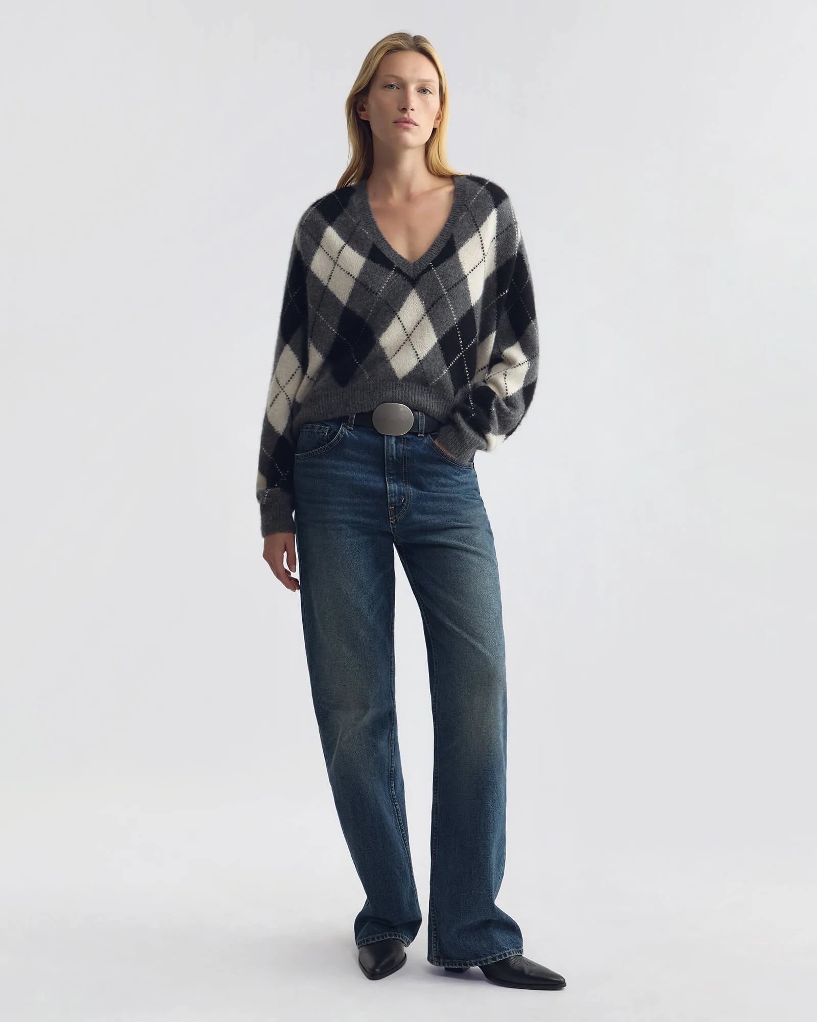 FERON ARGYLE SWEATER sold by Nili Lotan product image thumbnail 5