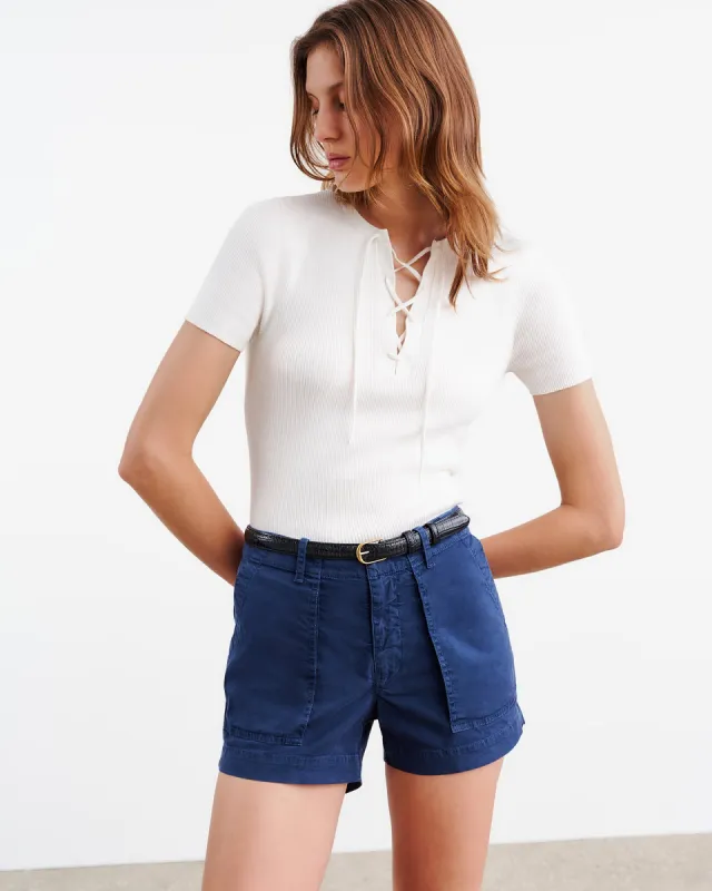 WELLS LACE UP SWEATER sold by Nili Lotan