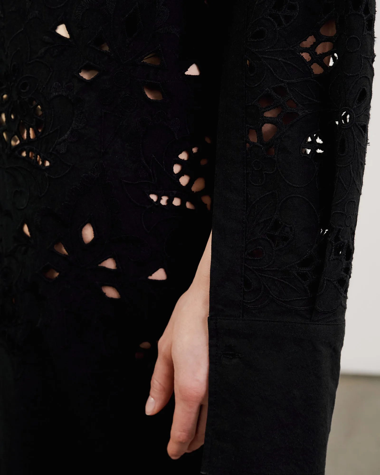 LOUANNE EMBROIDERED LONG POPLIN DRESS sold by Nili Lotan product image thumbnail 3