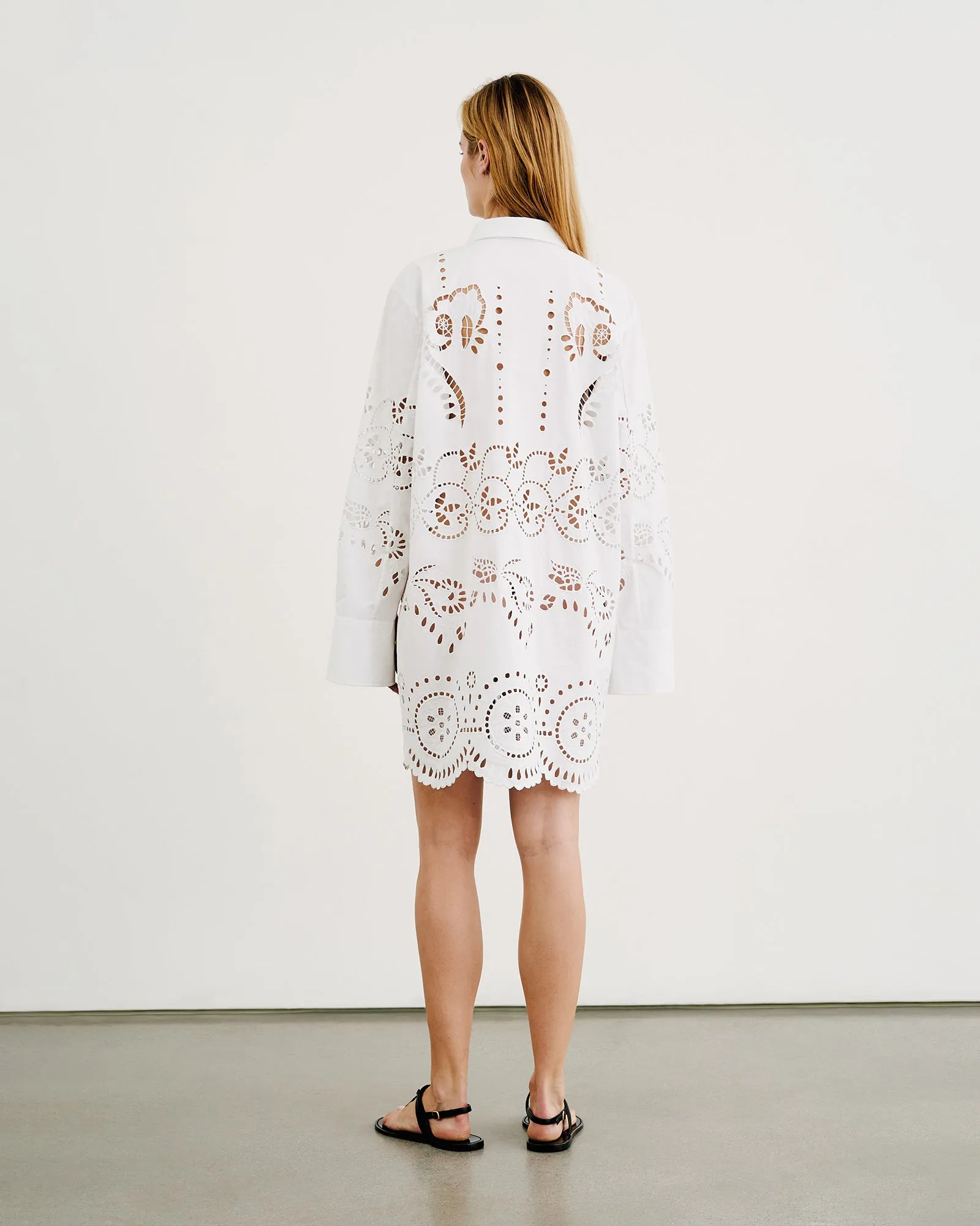 MATHILDE EMBROIDERED POPLIN DRESS sold by Nili Lotan product image thumbnail 3