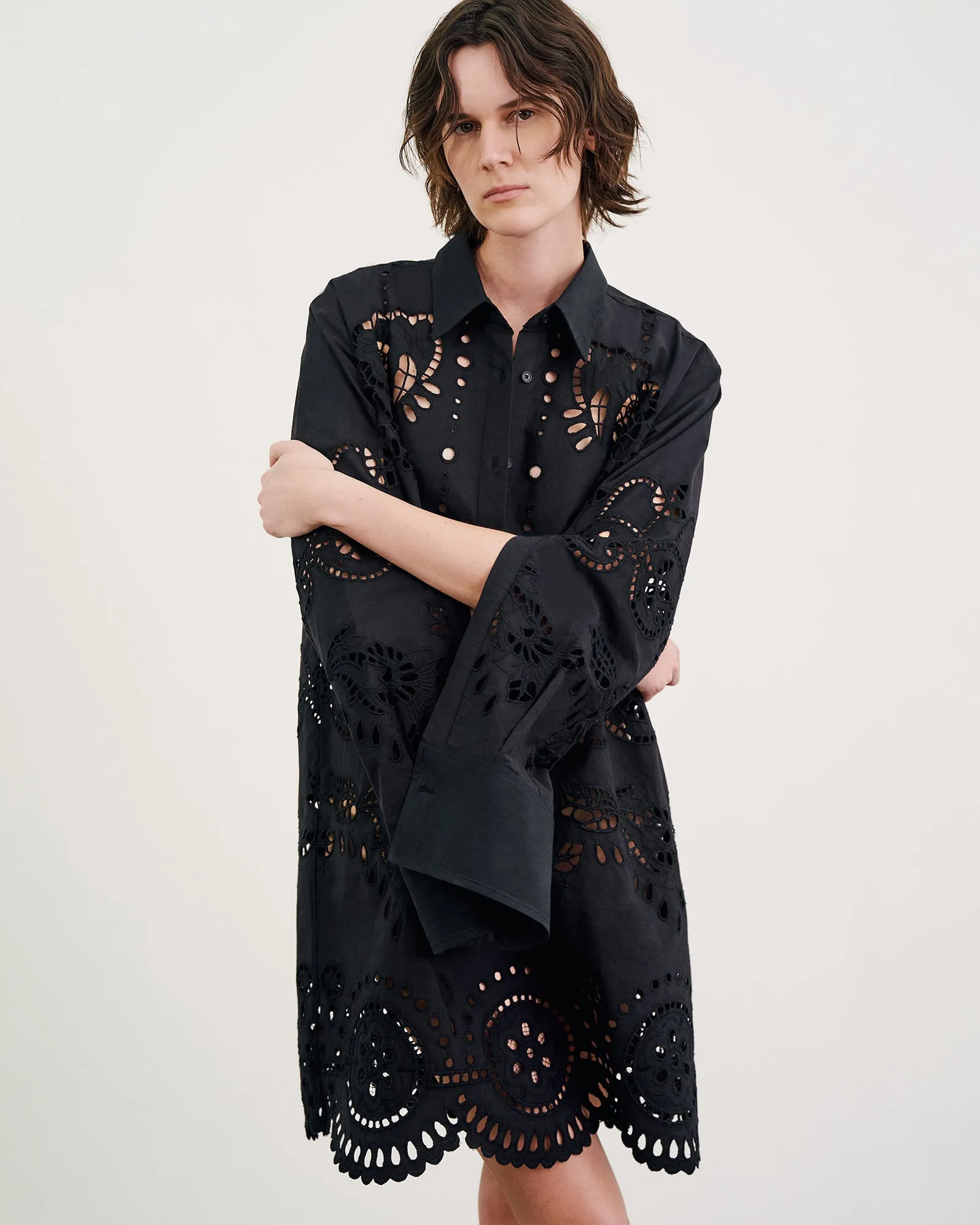 MATHILDE EMBROIDERED POPLIN DRESS sold by Nili Lotan product image thumbnail 4