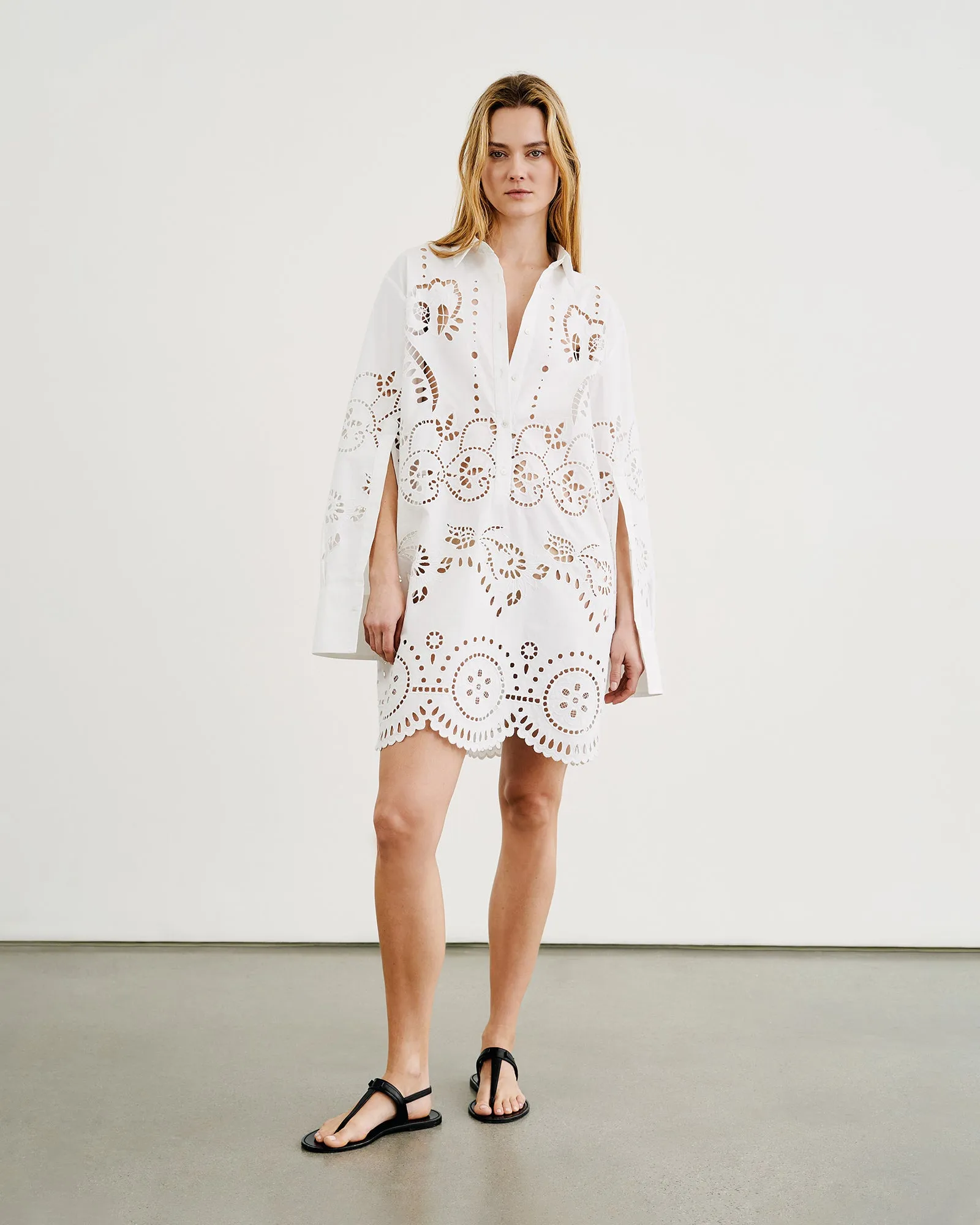MATHILDE EMBROIDERED POPLIN DRESS sold by Nili Lotan