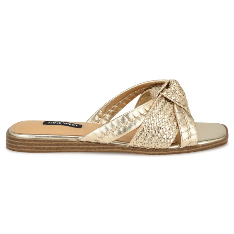 Olson Knotted Flat Slide Sandals sold by Nine West