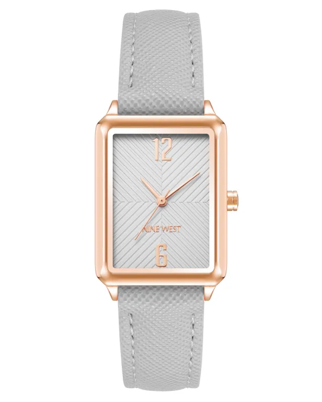 Rectangular Case Saffiano Strap Watch sold by Nine West
