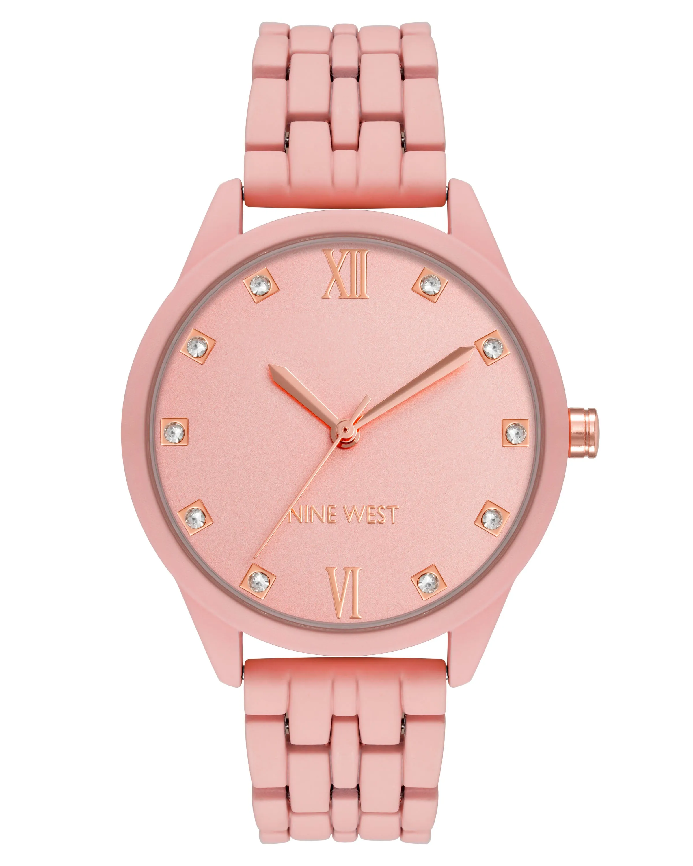 Crystal Accented Rubberized Bracelet Watch sold by Nine West