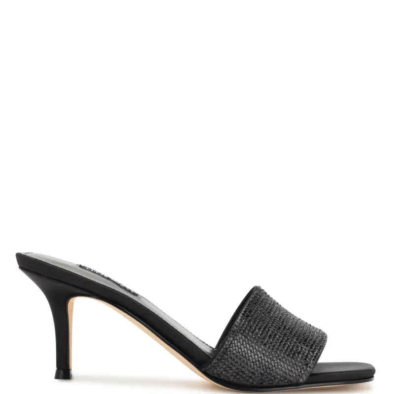 Donnah Rhinestone Heeled Slide Sandals sold by Nine West