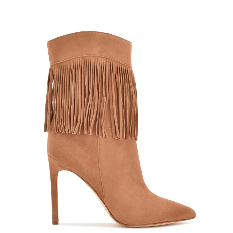 Tries Heeled Fringe Booties sold by Nine West