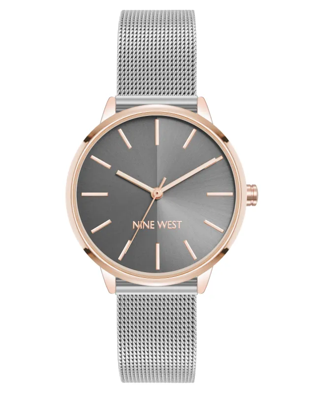 Round Case Mesh Bracelet Watch made by Nine West