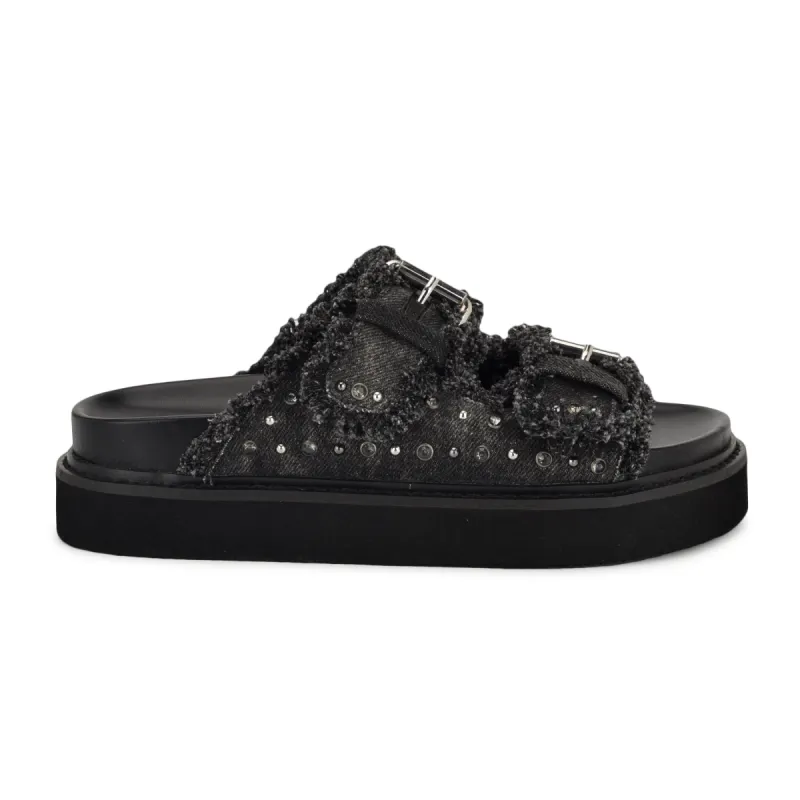 Eleny Buckle Slide Sandals sold by Nine West