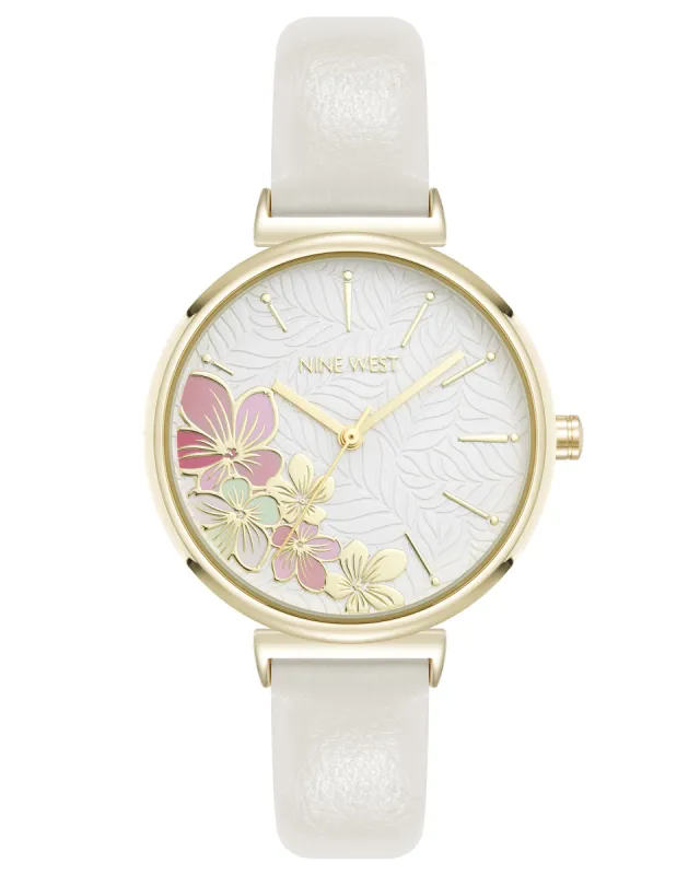 Pink Floral Dial Strap Watch sold by Nine West