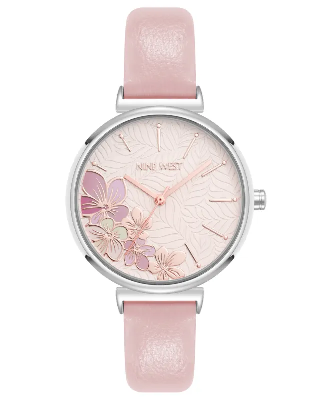 Pink Floral Dial Strap Watch sold by Nine West