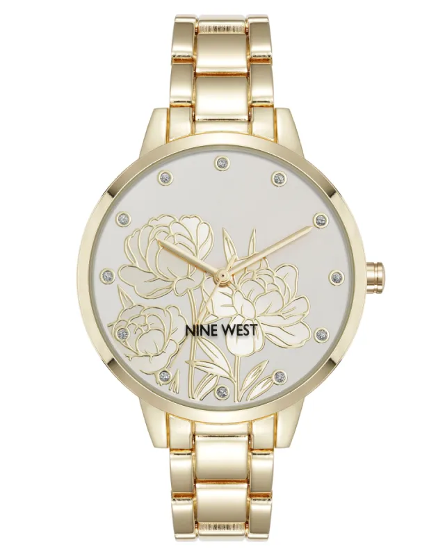 Crystal Accented Bracelet Watch made by Nine West