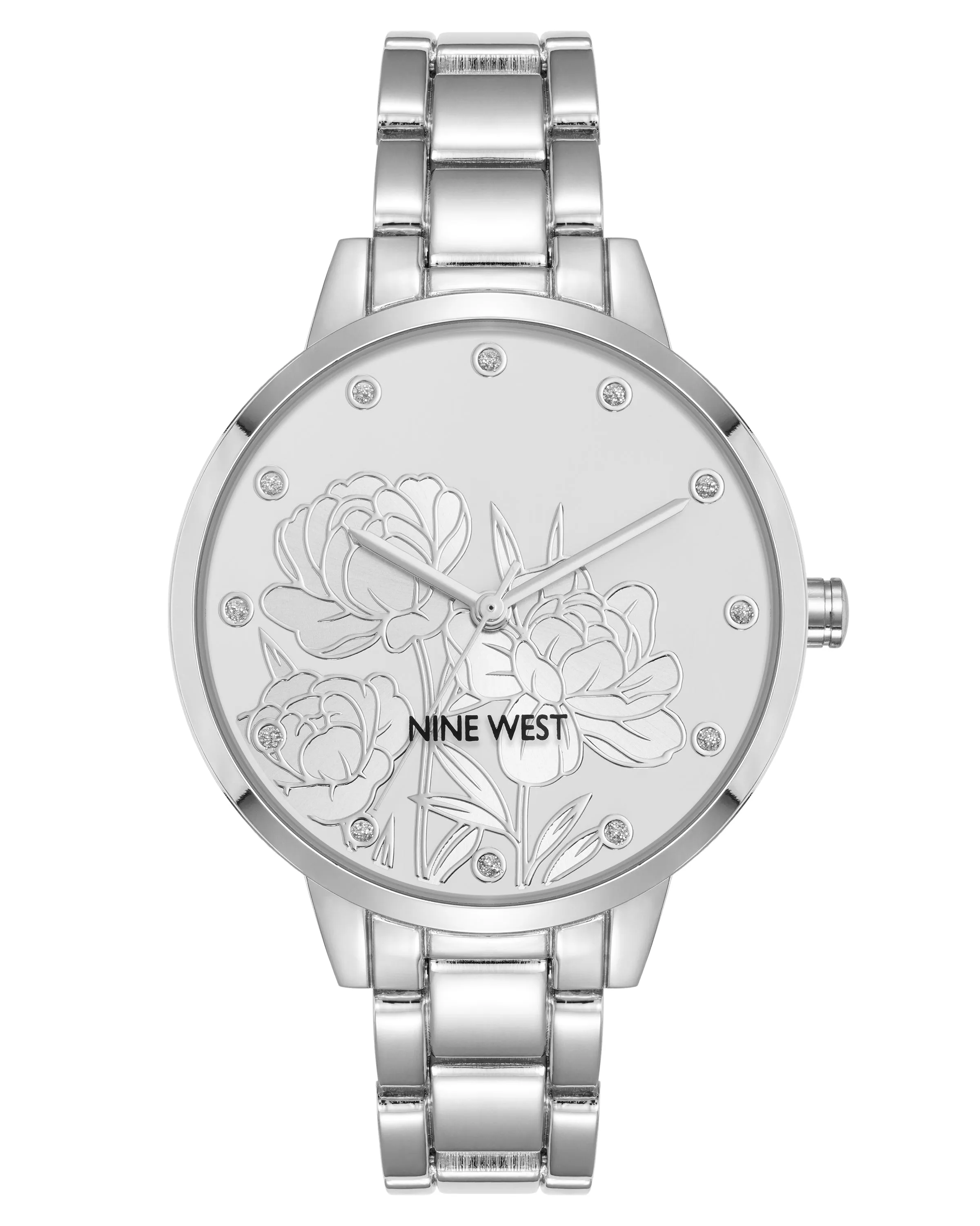 Crystal Accented Floral Dial Watch sold by Nine West