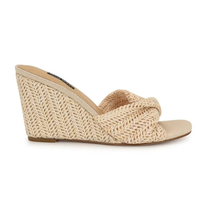 Nikhil Twist Wedge Sandals sold by Nine West