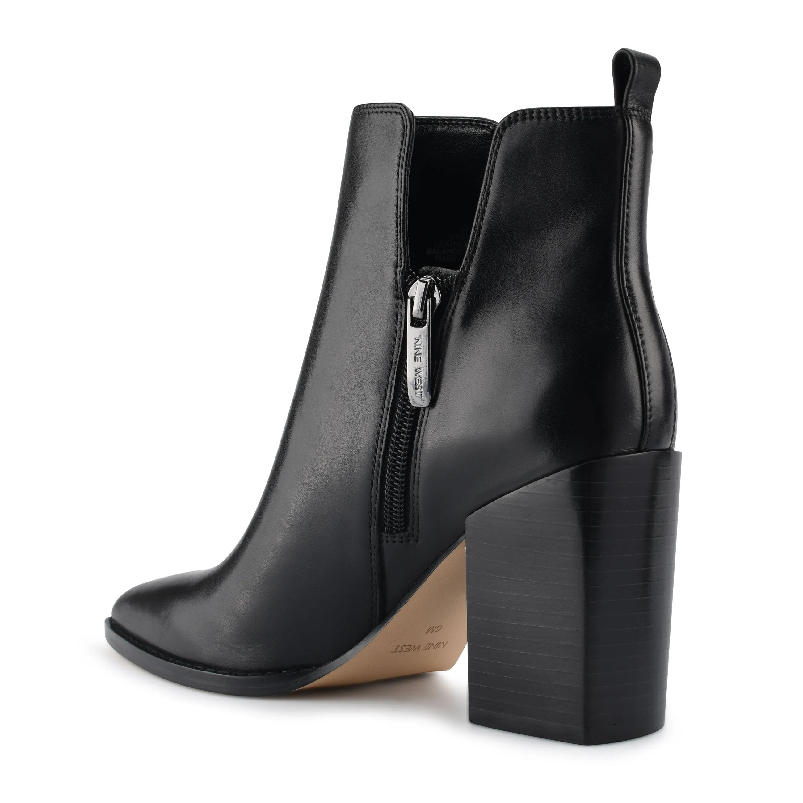 Birds Block Heel Leather Booties sold by Nine West product image thumbnail 3