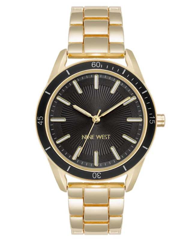 Black Bezel Bracelet Watch sold by Nine West