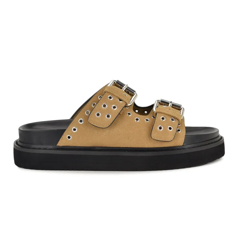 Eleny Buckle Slide Sandals sold by Nine West