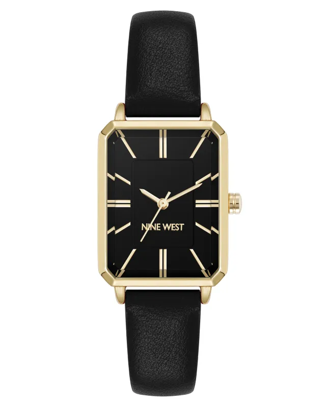 Elegant Rectangular Case Strap Watch sold by Nine West