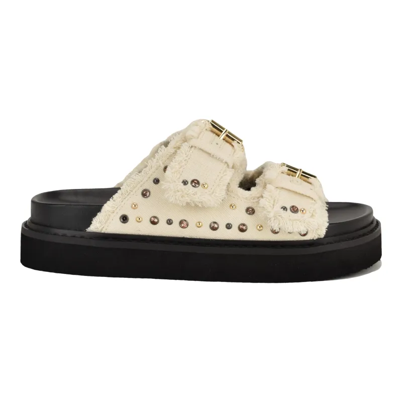 Eleny Buckle Slide Sandals sold by Nine West