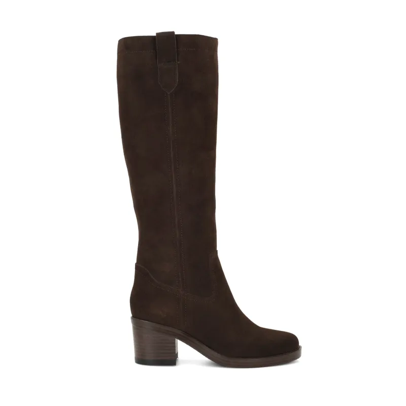 Hecee Block Heel Tailored Leather Boots made by Nine West