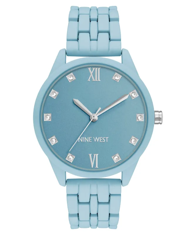 Crystal Accented Rubberized Bracelet Watch sold by Nine West