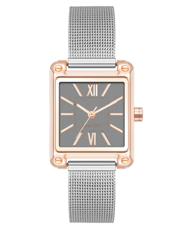 Mesh Bracelet Watch with Rectangular Case sold by Nine West