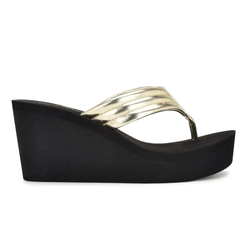 Spins Platform Wedge Thong Sandals sold by Nine West