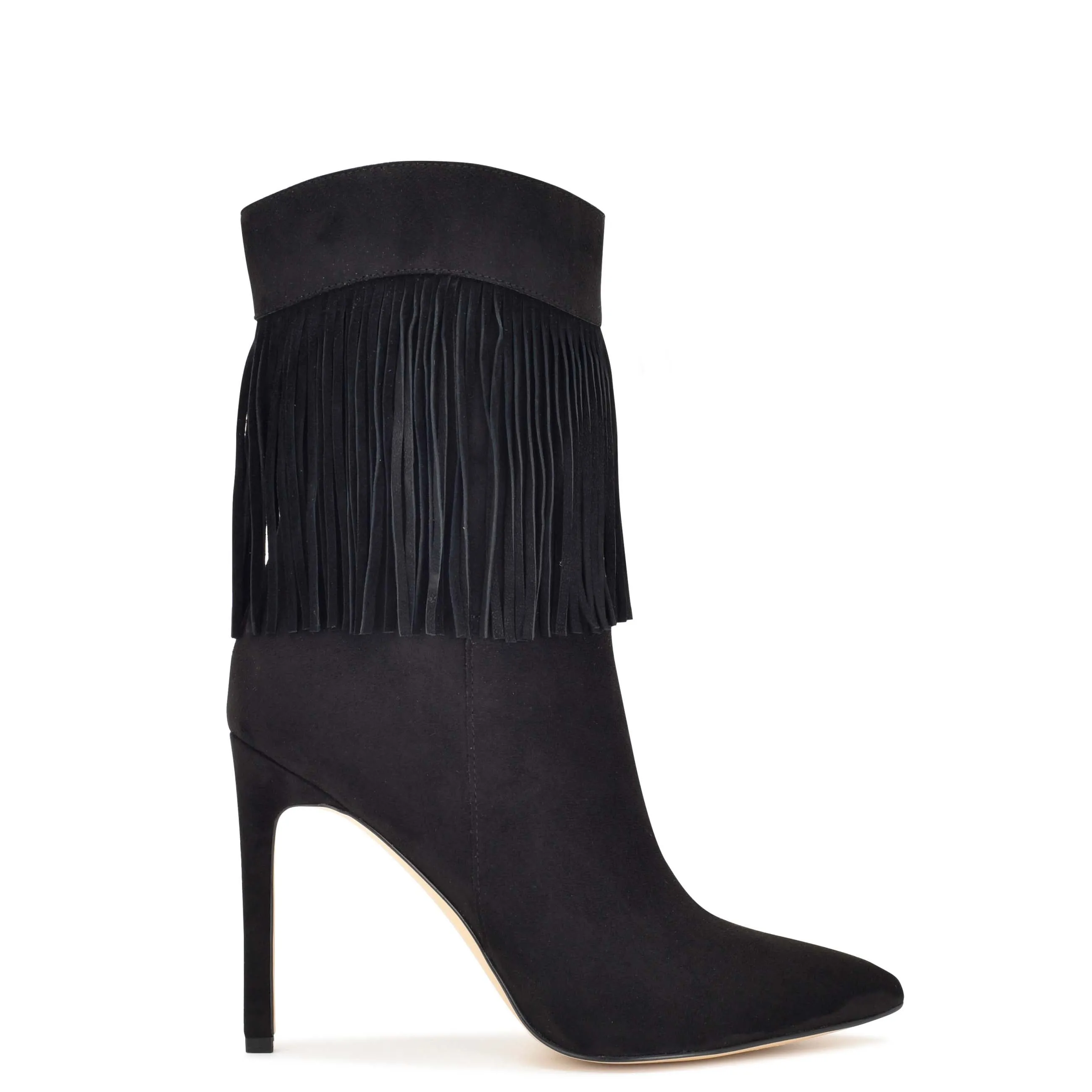 Tries Heeled Fringe Booties sold by Nine West
