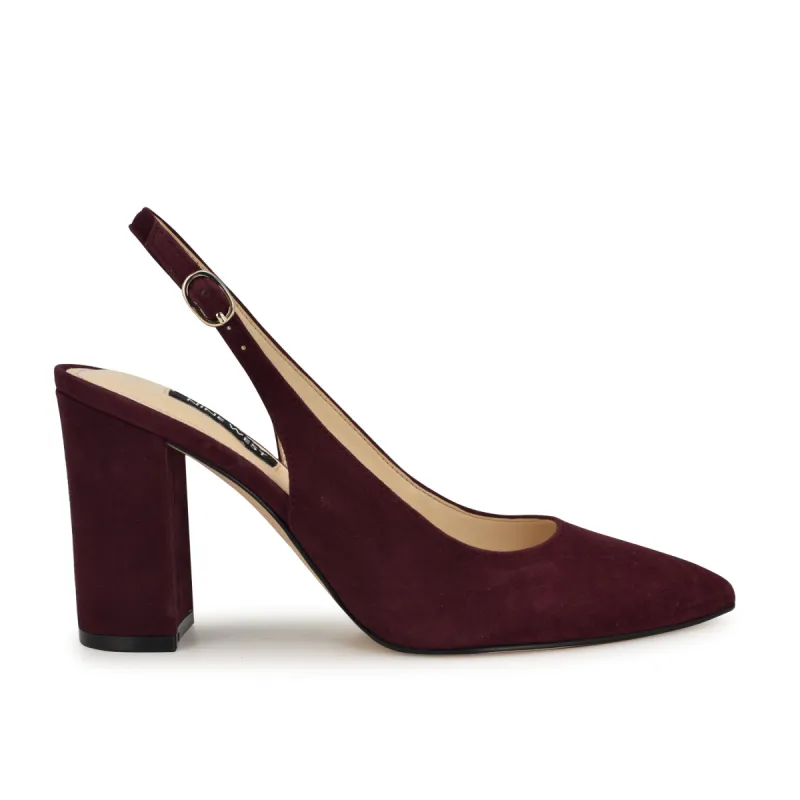 【美脚効果☆】Nine West Galant Block Heel サンダル Gompell Block Heel Slingback Pumps | Parallel
