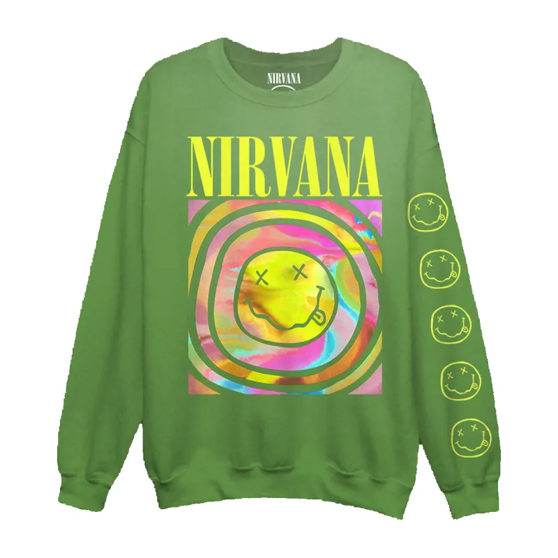 Nirvana Green Spiral Crewneck sold by NIRVANA