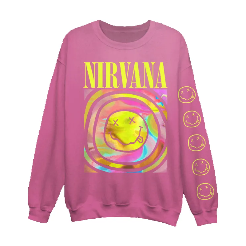 Nirvana Pink Spiral Crewneck sold by NIRVANA
