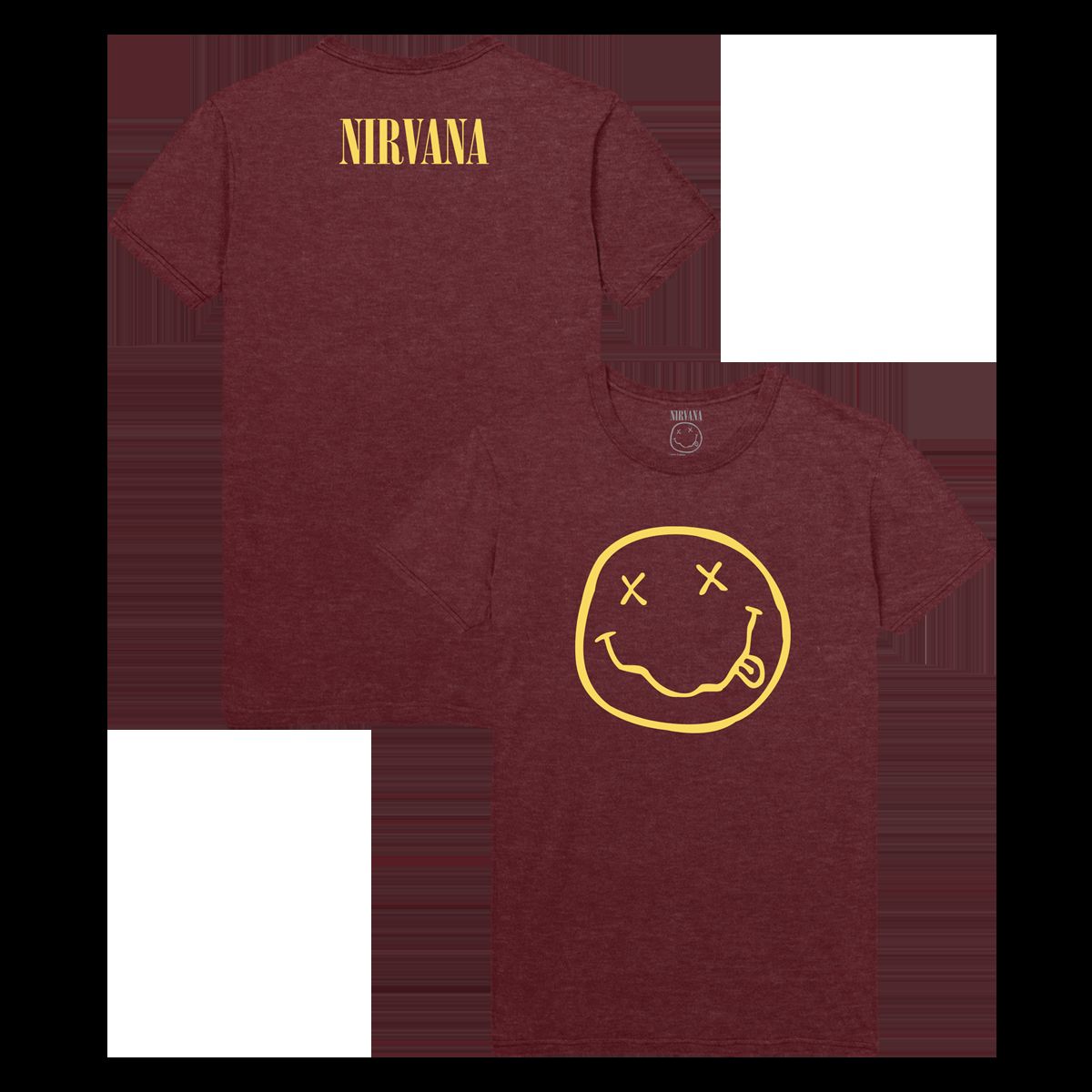 Smiley Tee - Heather Burgandy sold by NIRVANA