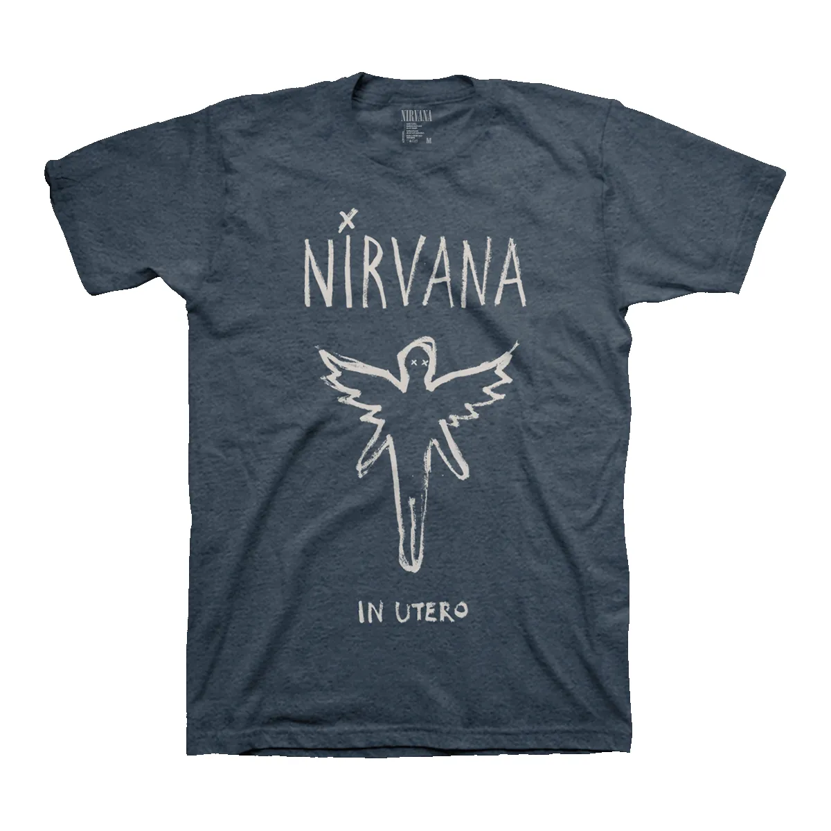 In Utero Brush Tee (Heather Navy) sold by NIRVANA