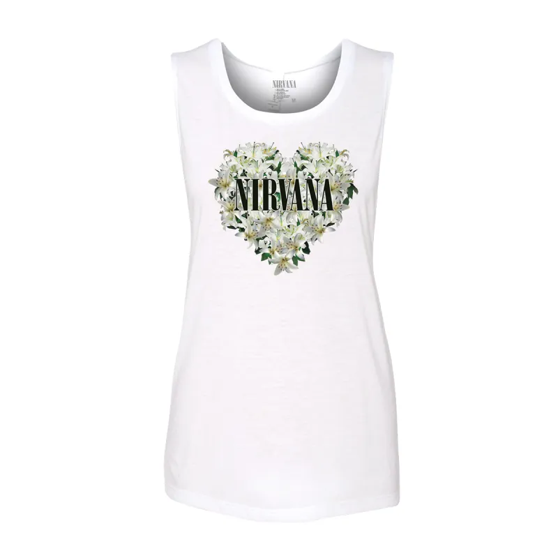Women's Floral Heart Tank sold by NIRVANA