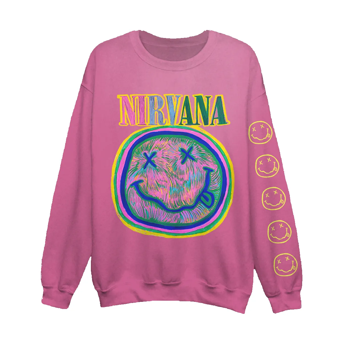Spiral Smiley Crewneck Sweatshirt sold by NIRVANA