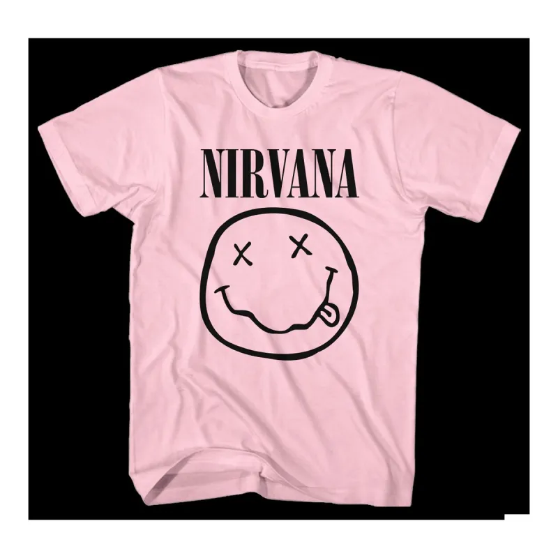 Pink Smiley Tee sold by NIRVANA