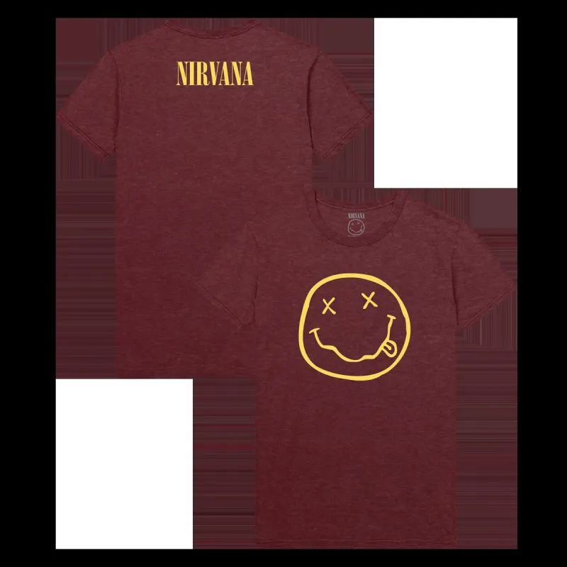 Smiley Tee - Heather Burgandy sold by NIRVANA