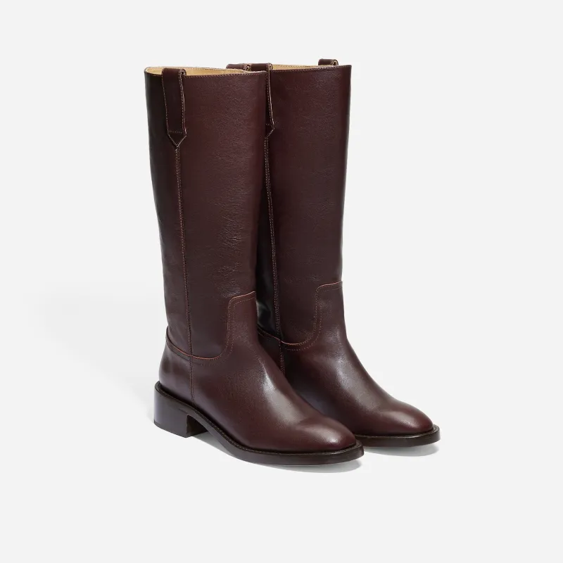 Vera Knee High Boot Wine sold by Nisolo
