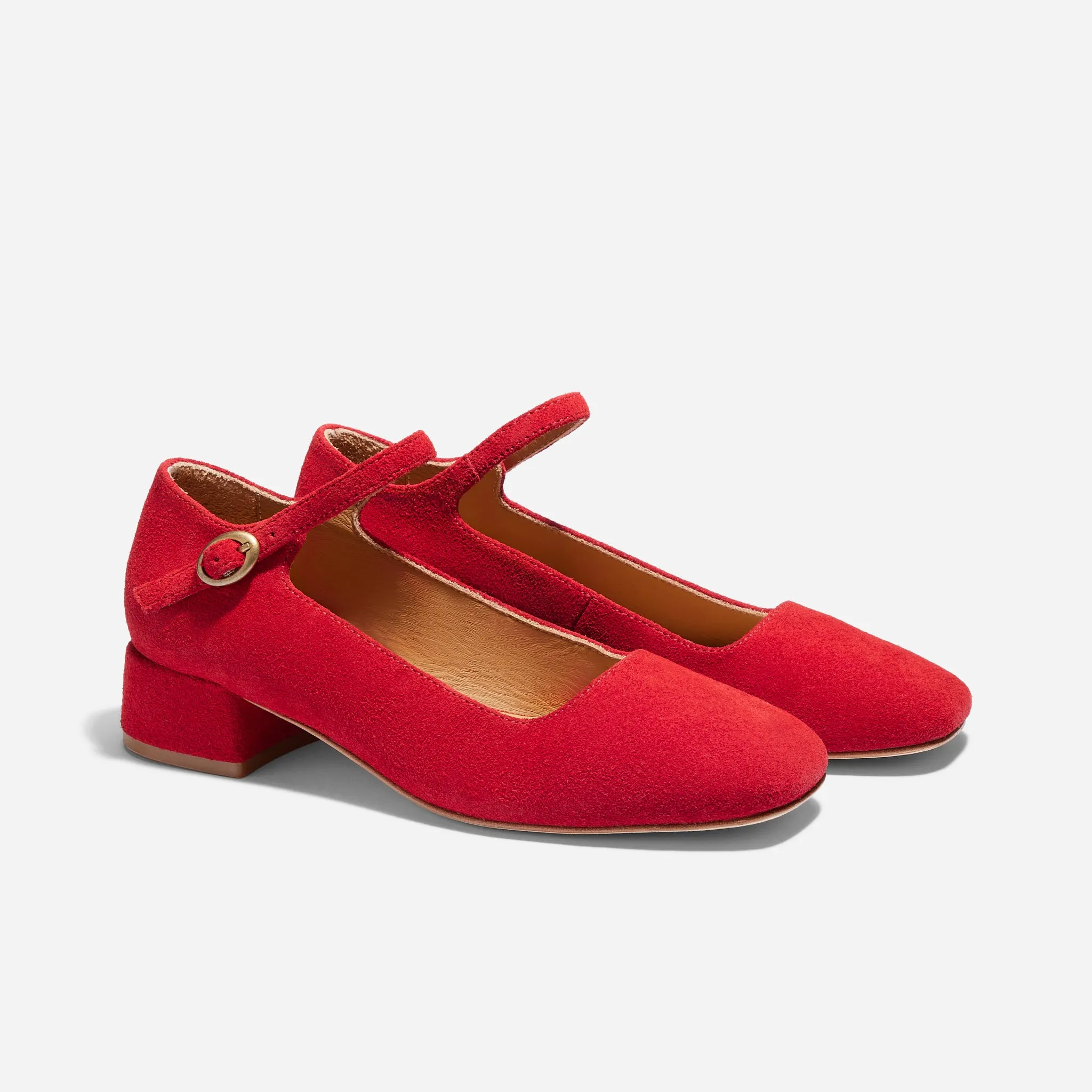 Luna Heeled Mary Jane Red sold by Nisolo