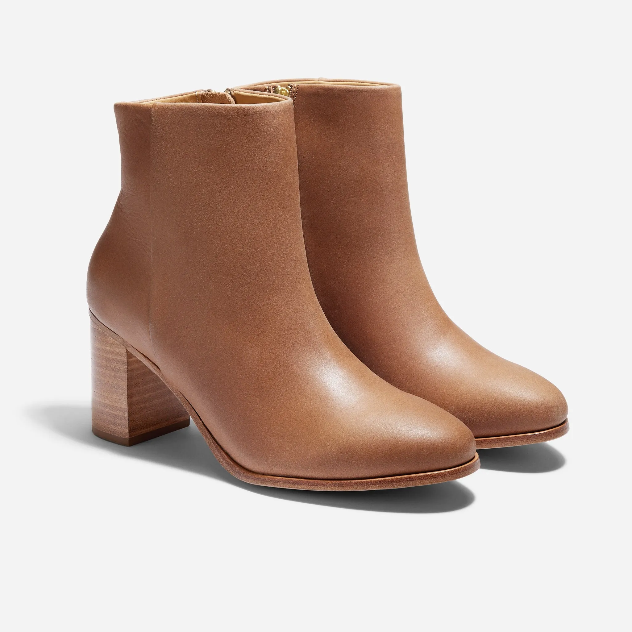 Lia Heeled Bootie Almond sold by Nisolo