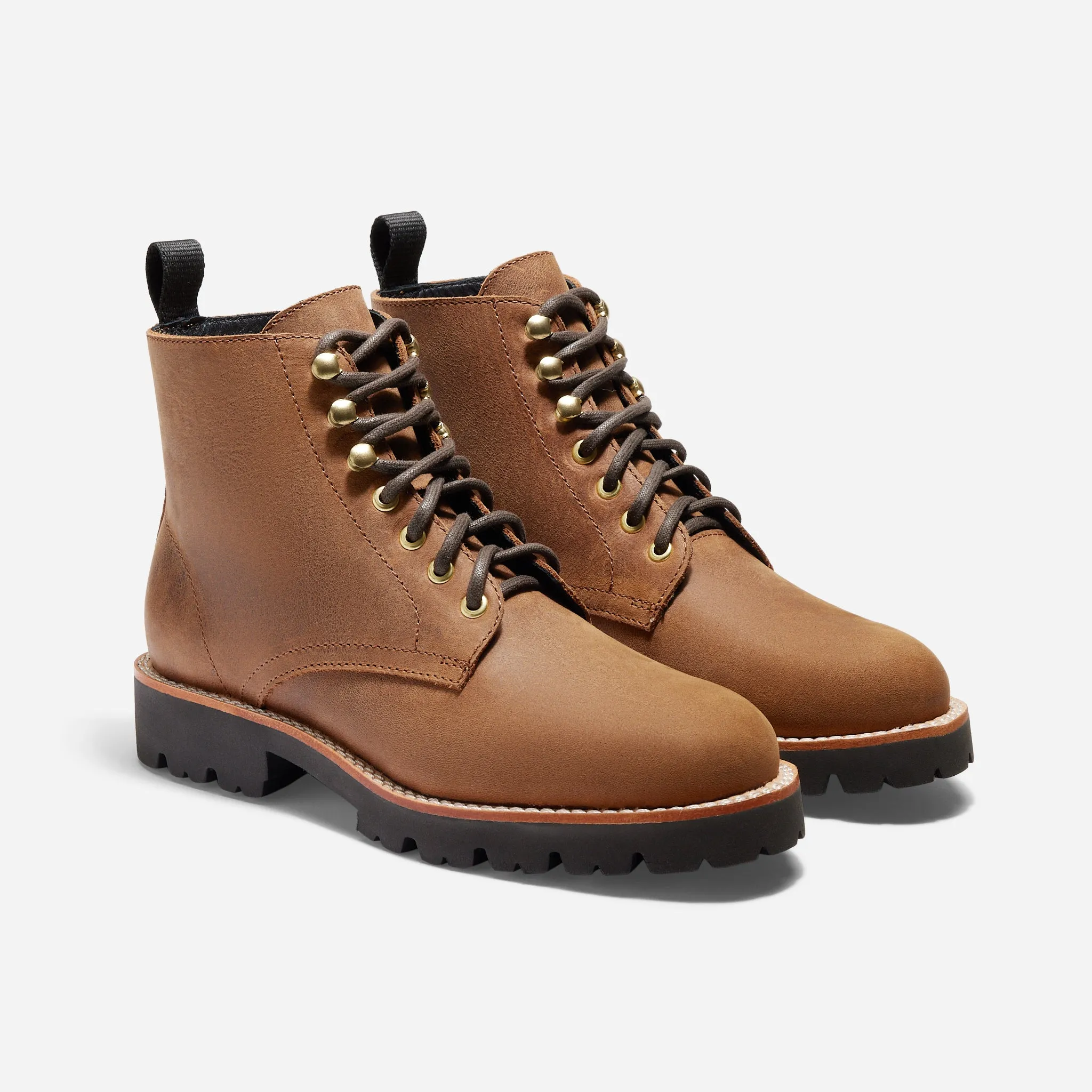 Go-To Lace Lug Boot Tobacco sold by Nisolo