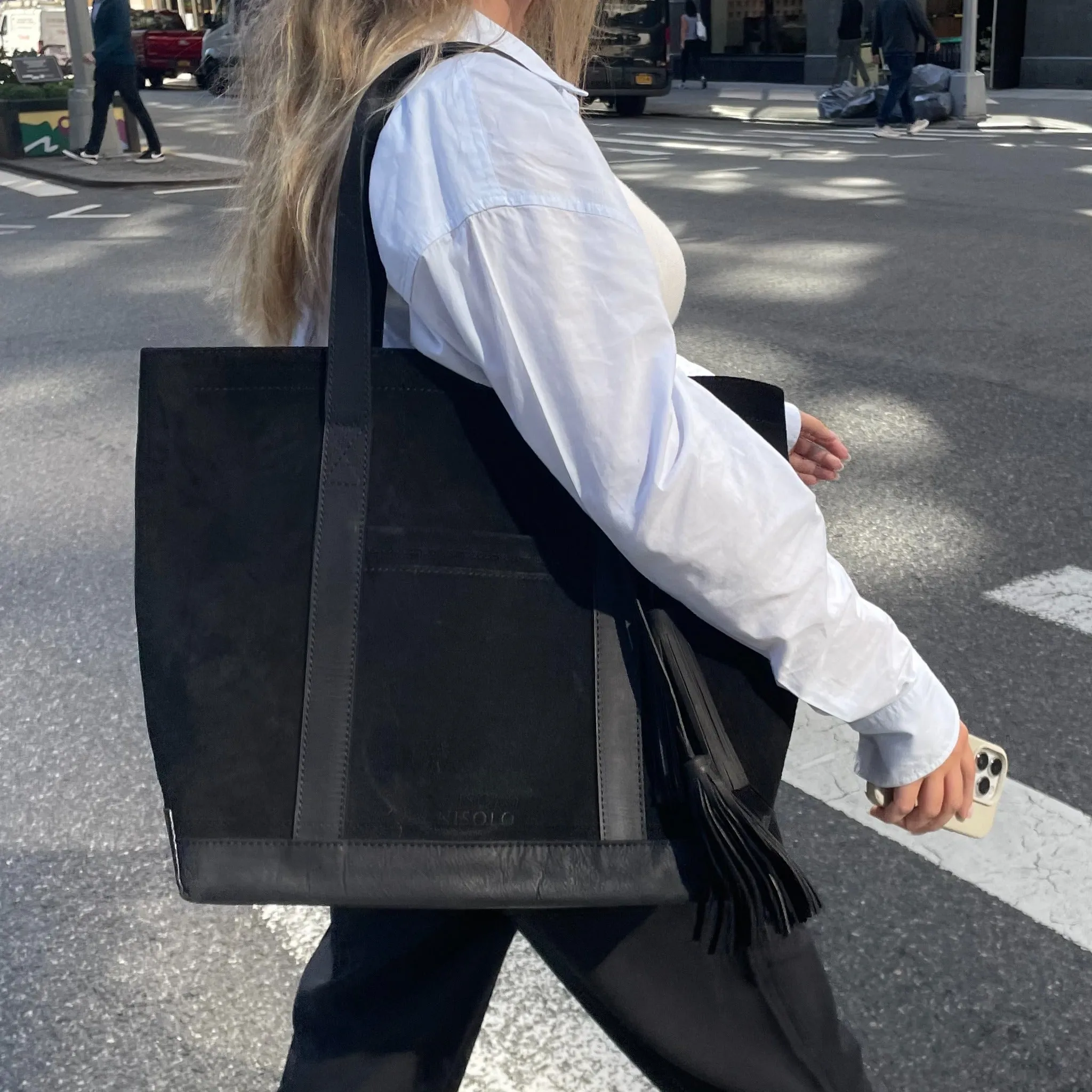 Arlo Tote Tan Suede sold by Nisolo product image thumbnail 4