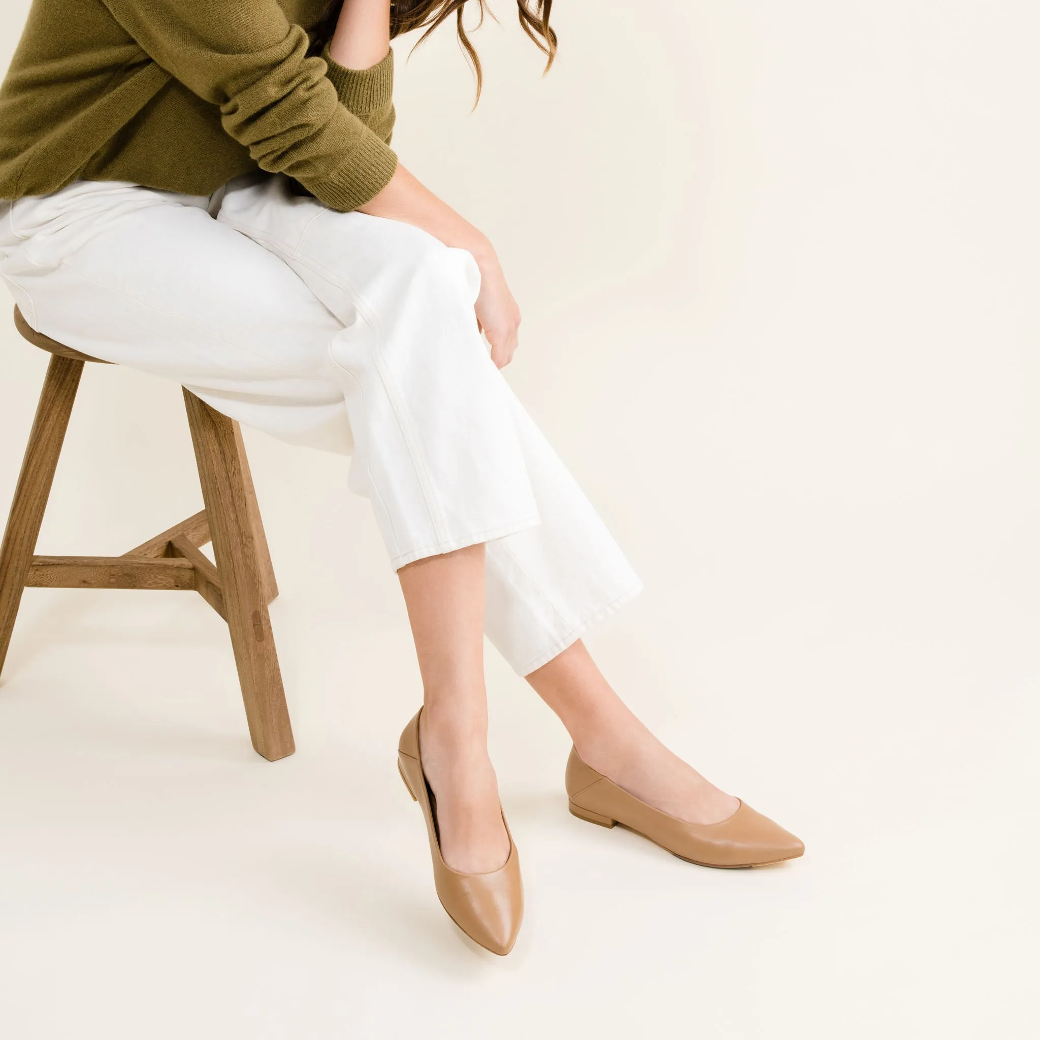 Fina Pointed Toe Flat Greige Snake sold by Nisolo product image thumbnail 4