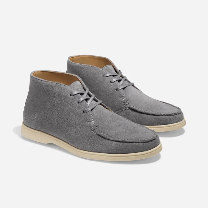 Drew Chukka Grey Suede made by Nisolo