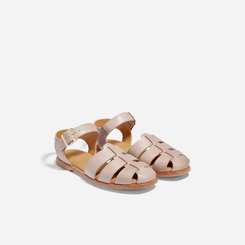 Mira Fisherman Sandal Greige sold by Nisolo