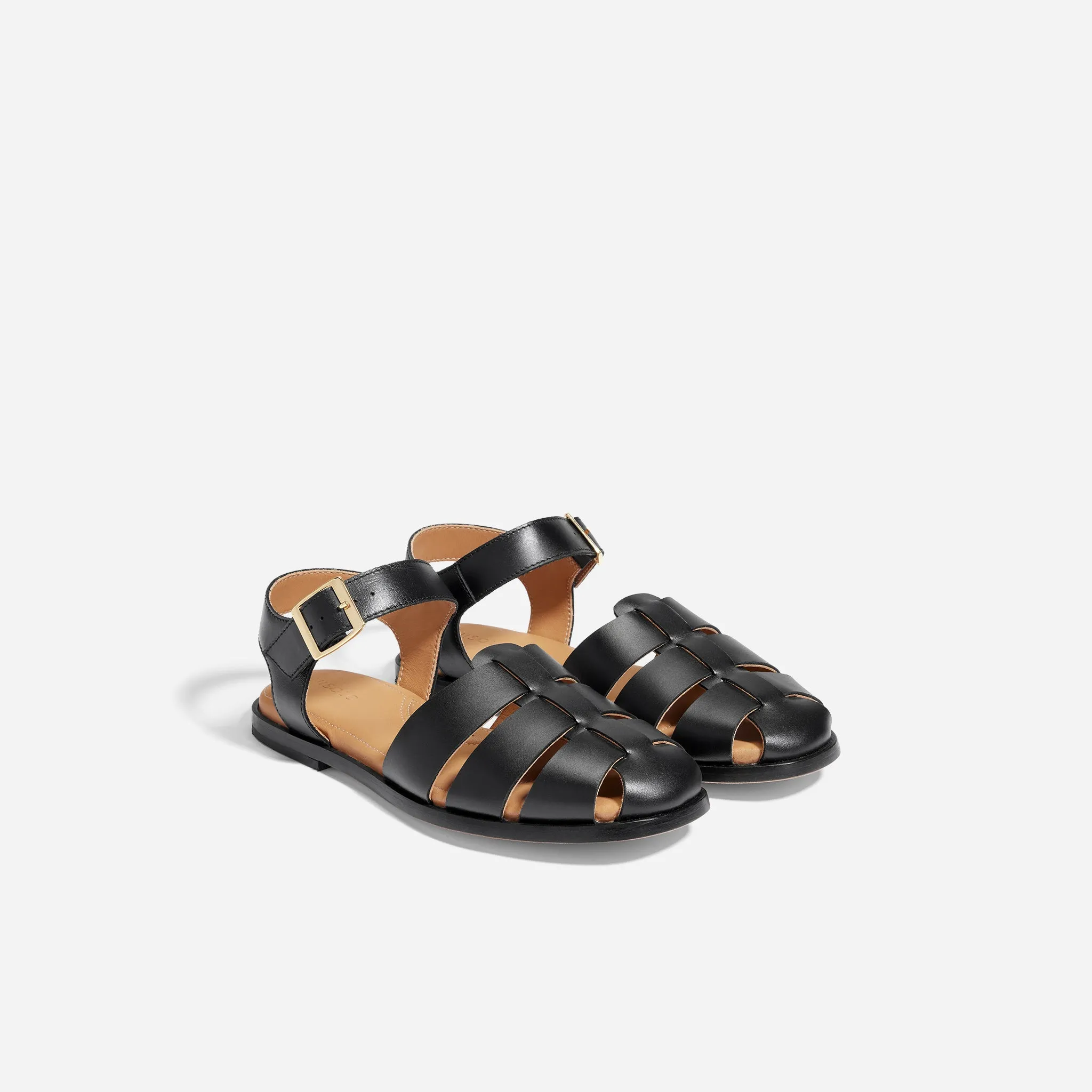 Mira Fisherman Sandal Black sold by Nisolo