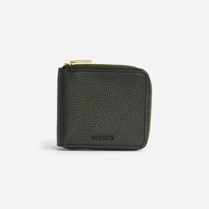 Remi Zip Wallet Black sold by Nisolo