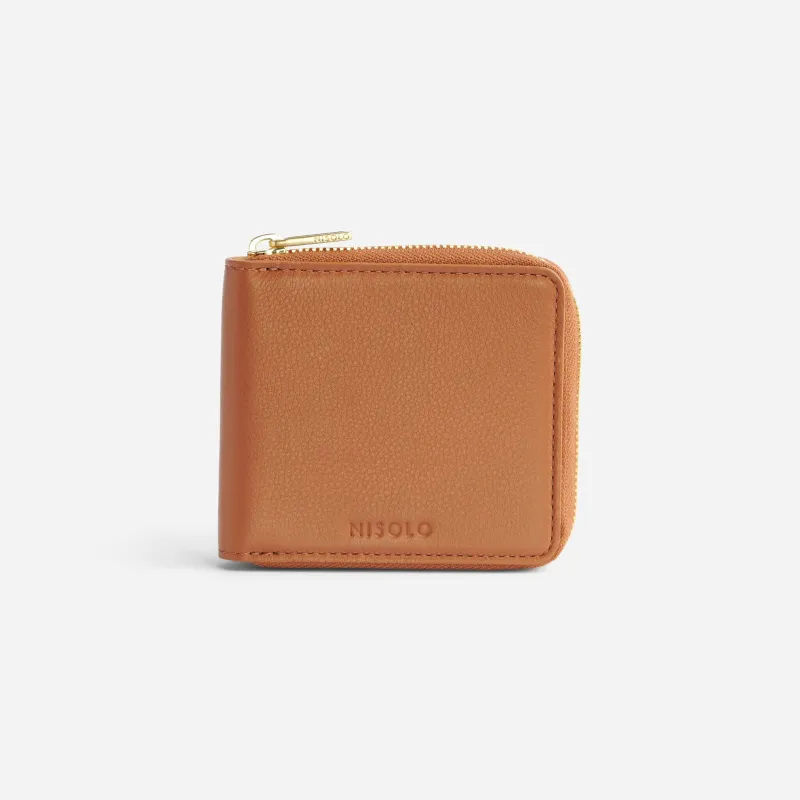 Remi Zip Wallet Caramel made by Nisolo
