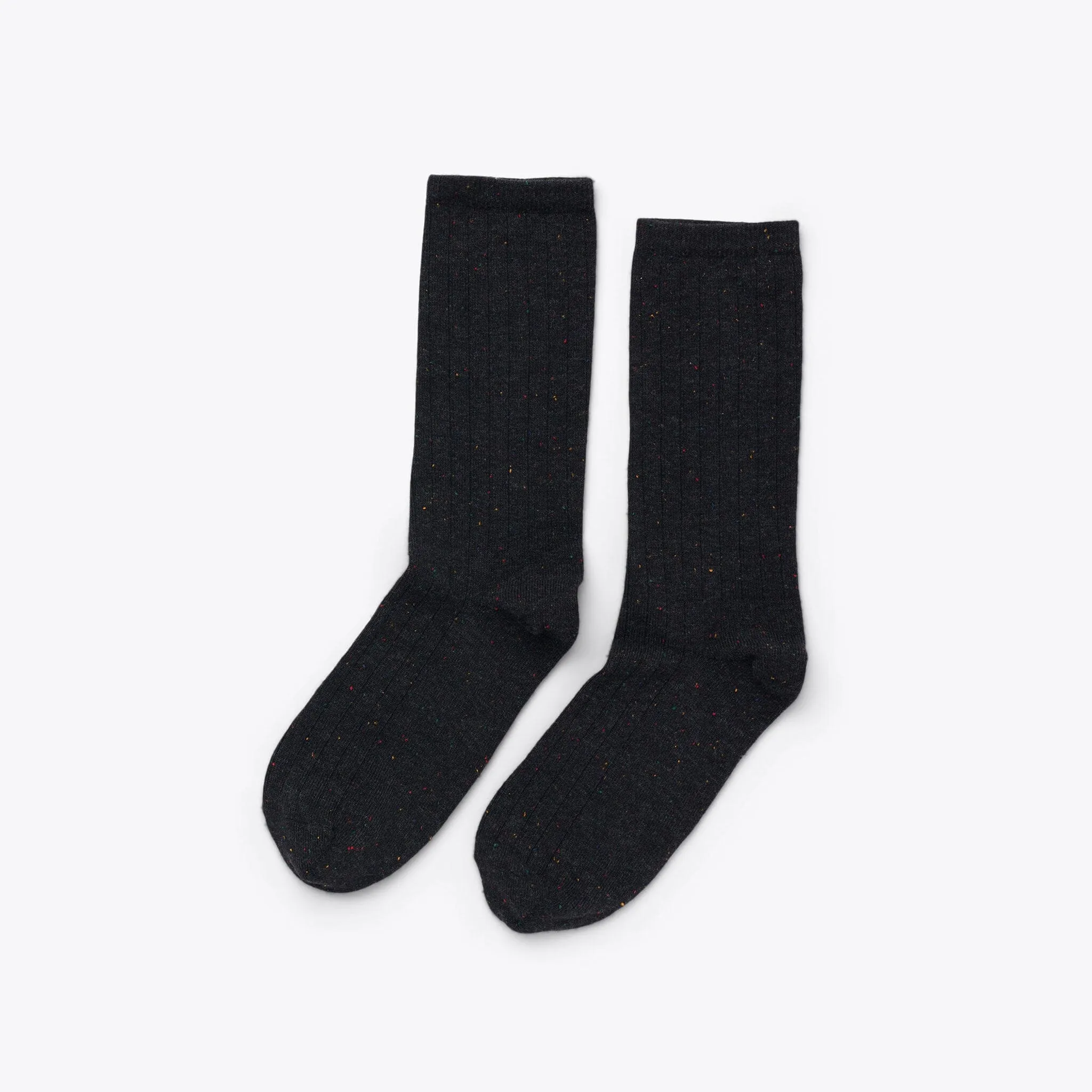 Cotton Crew Sock Black Multicolor Marl sold by Nisolo
