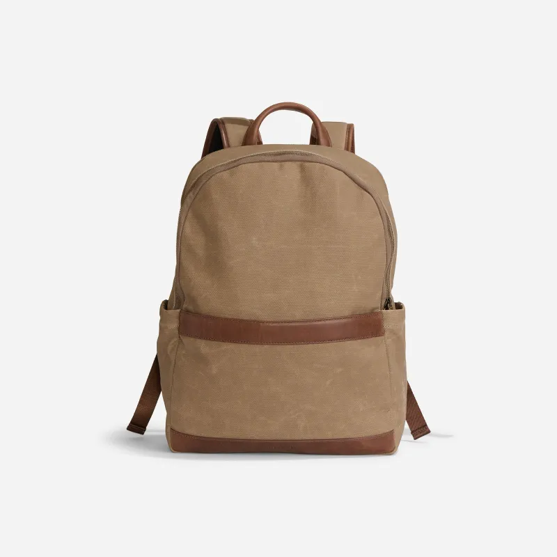 Alex Commuter Backpack Waxed Canvas sold by Nisolo
